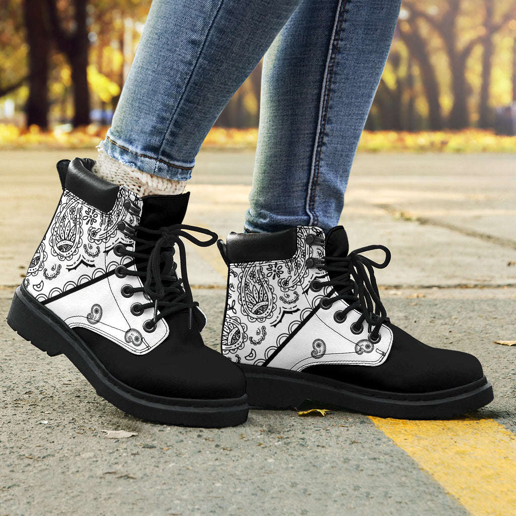 White Bandana Blackout All Season Boots