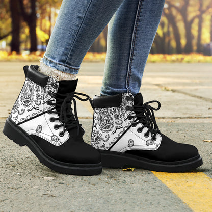 White Bandana Blackout All Season Boots