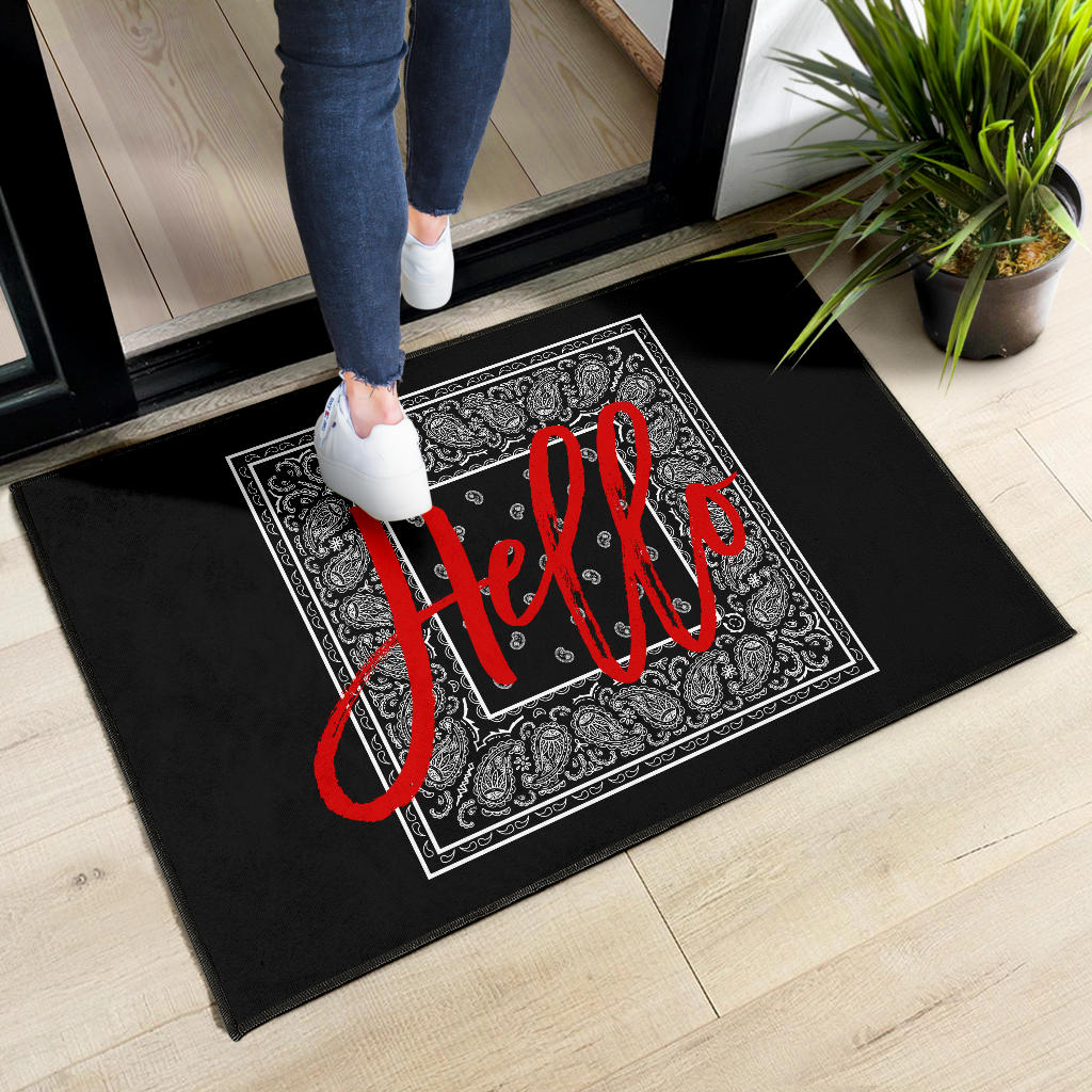 Black Bandana Door Mats