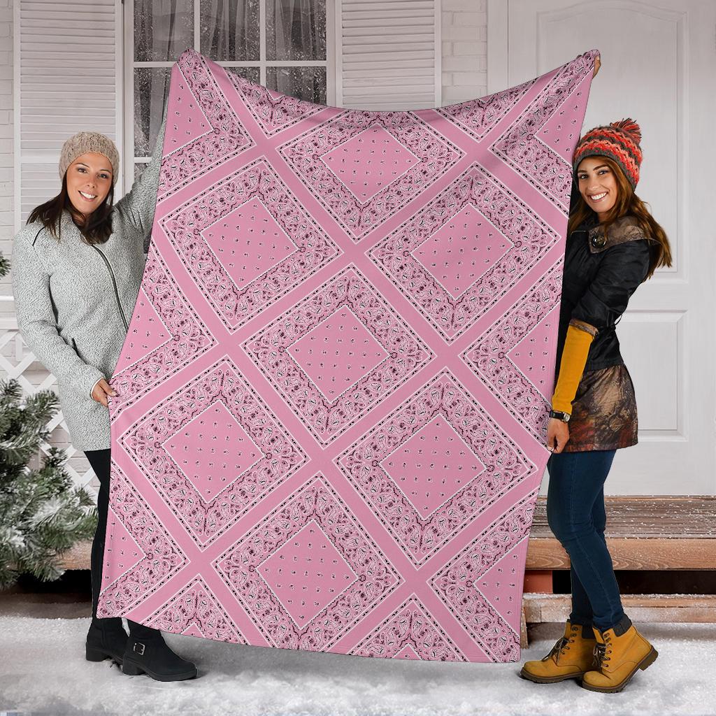 Pink Bandana Throw Blankets