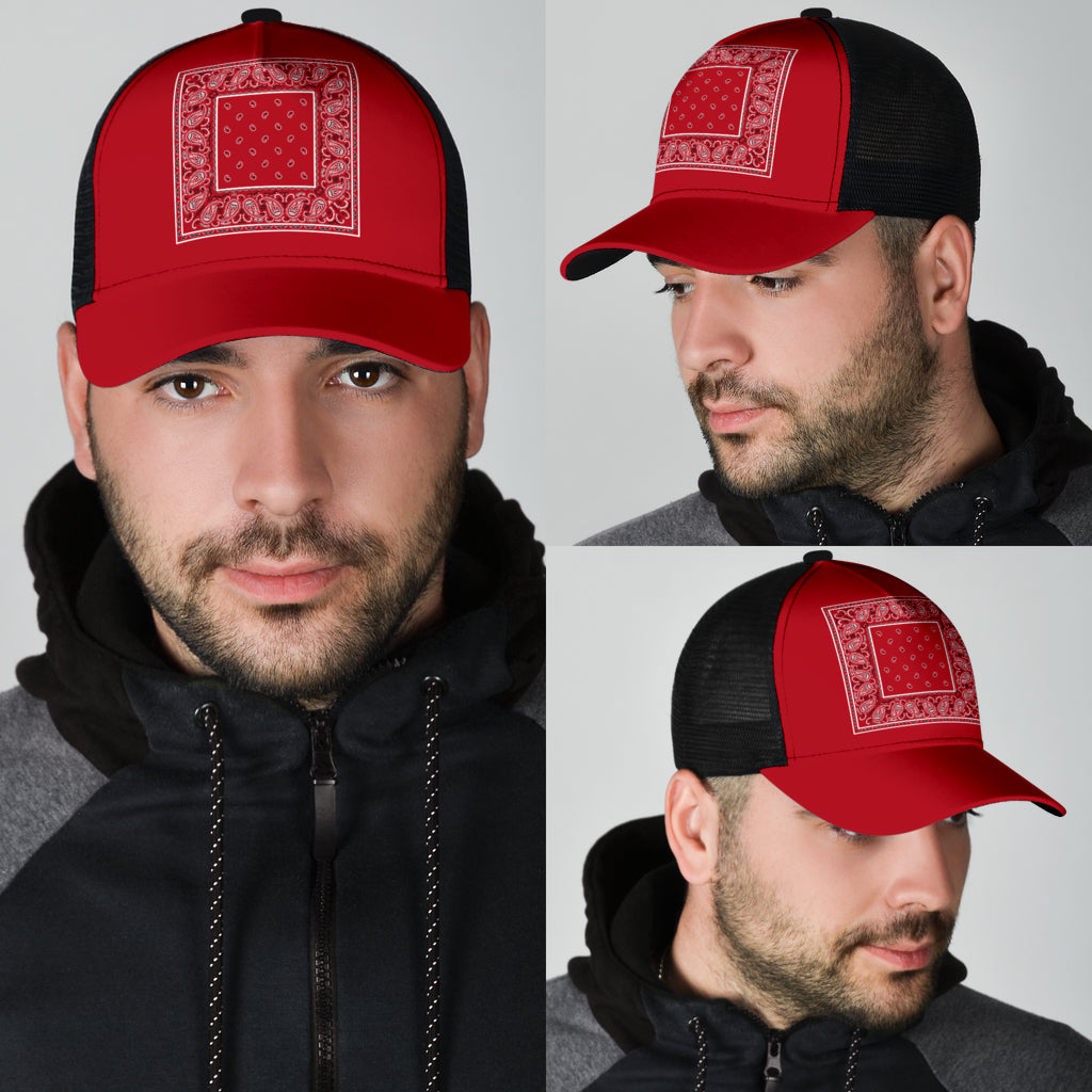 red bandana men's ball cap