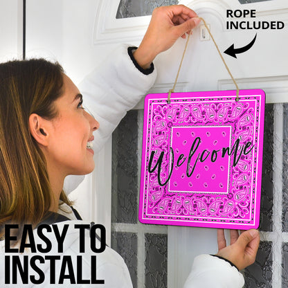 Abruptly Pink Bandana Door Signs