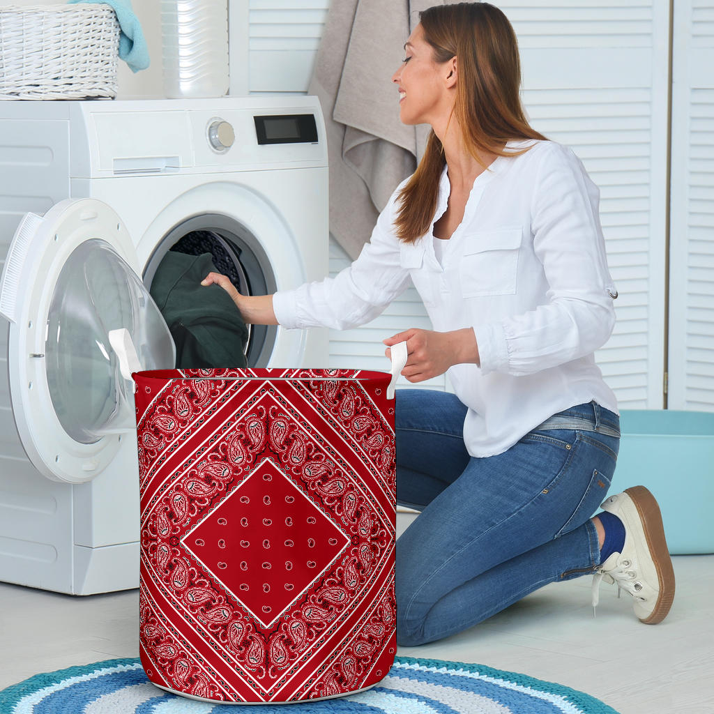 Laundry Hamper - Classic Red Bandana