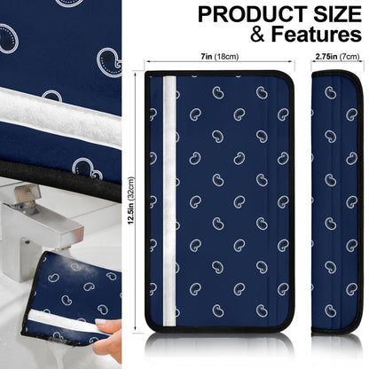 Navy Blue Bandana Seat Belt Covers -3 Styles