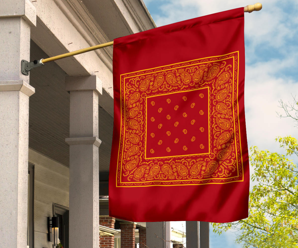 Red and Gold Bandana Home and Garden Flags