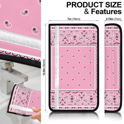Pink Bandana Seat Belt Covers - 3 Styles