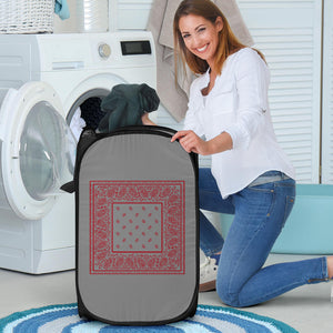 Laundry Basket - OG Gray and Red Bandana