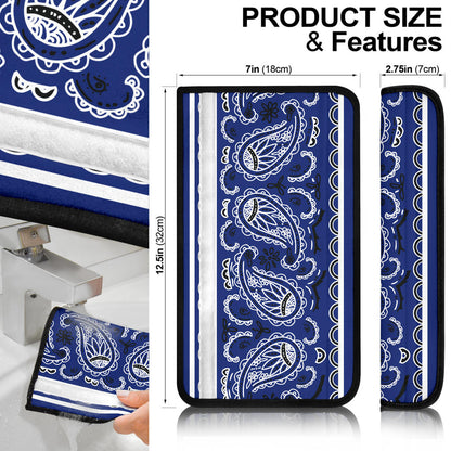 Royal Blue Bandana Seat Belt Covers - 3 Styles