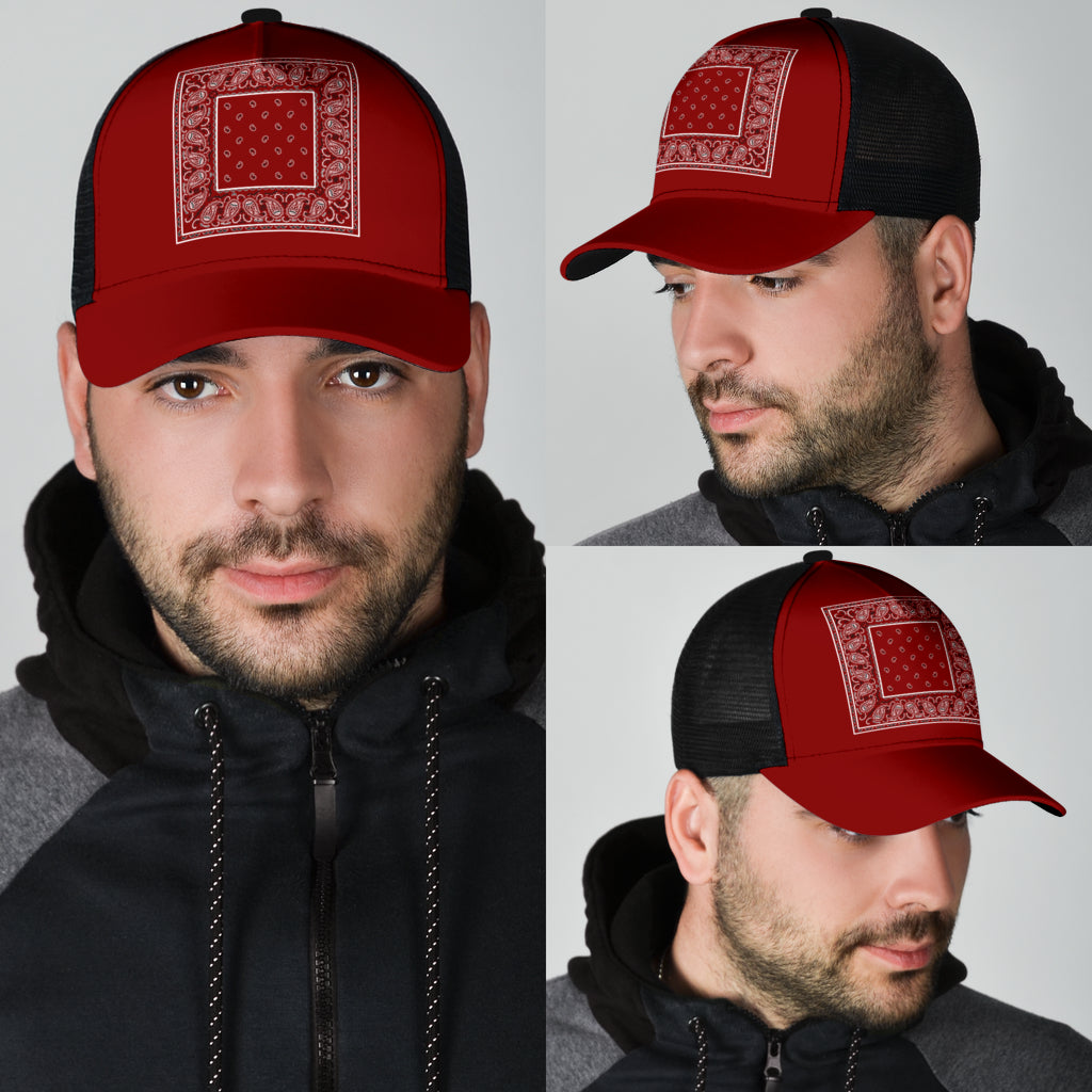maroon red bandana hat