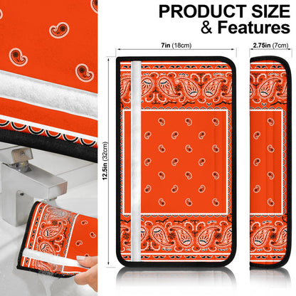 Perfect Orange Bandana Seat Belt Covers - 3 Styles