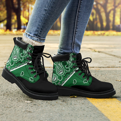 Classic Green Bandana Black Out All Season Boots