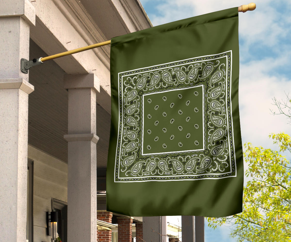Army Green Bandana Home and Garden Flags