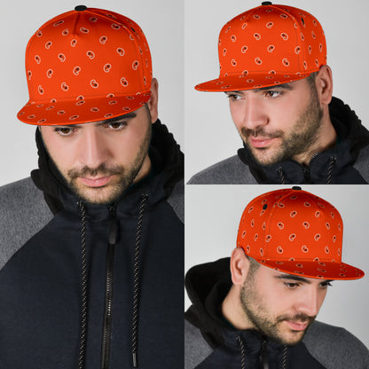 Perfect Orange Paisley Snapback Cap