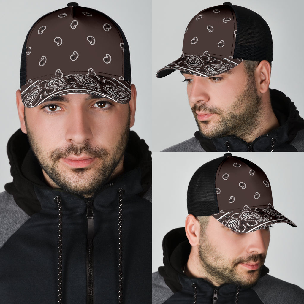 brown bandana mech back ball caps