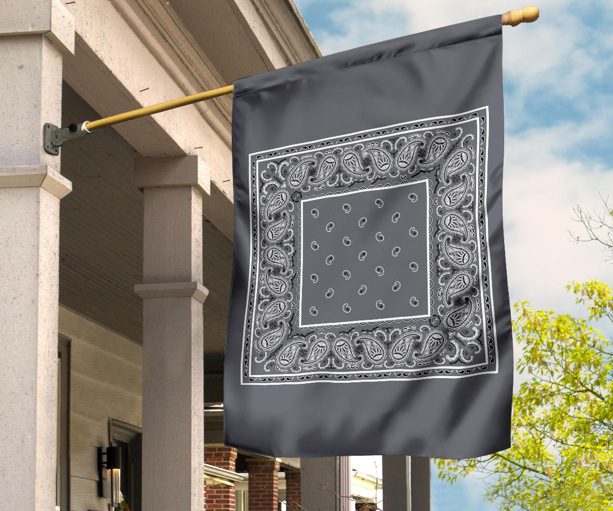 Classic Gray Bandana Home and Garden Flags