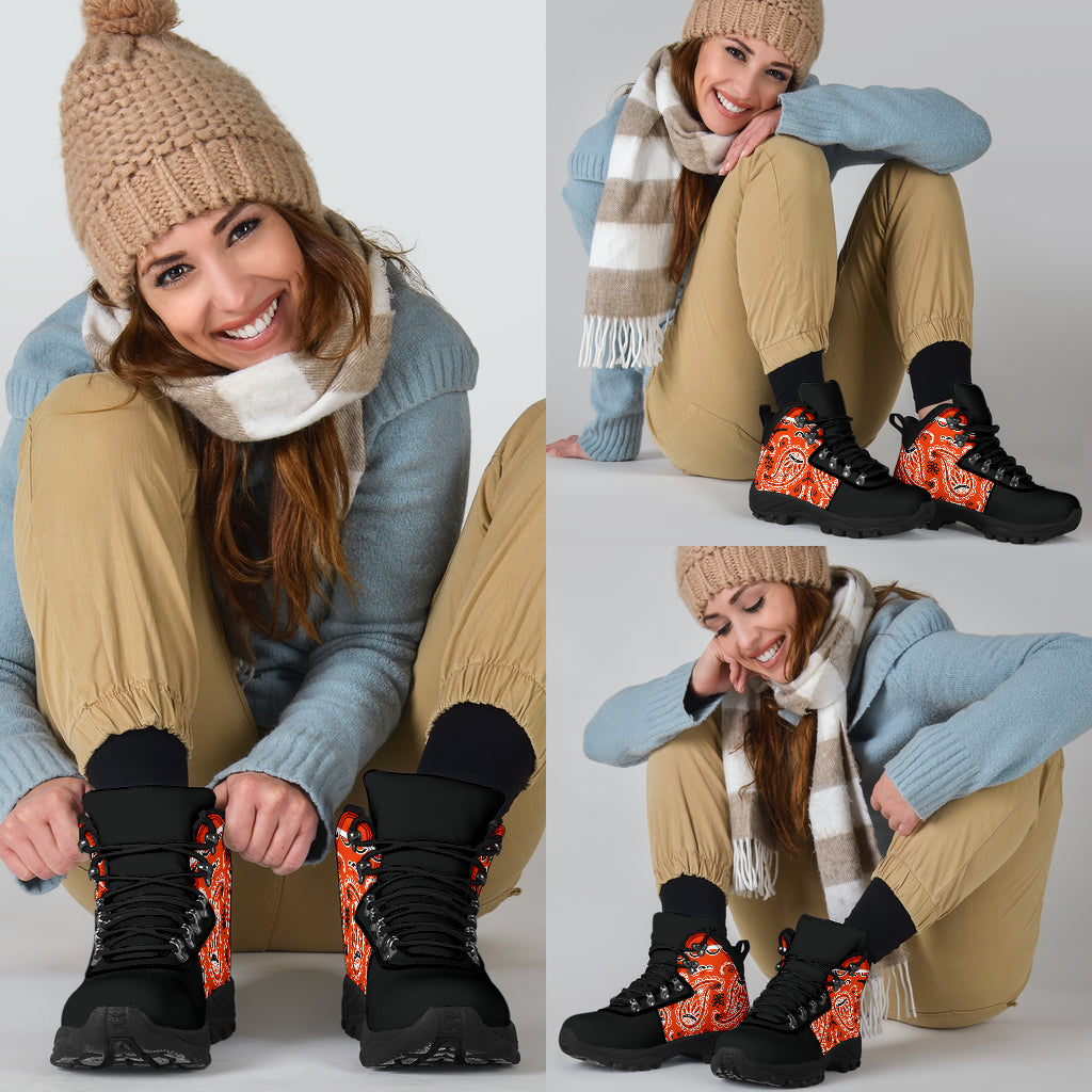 Perfect Orange Bandana Alpine Boots
