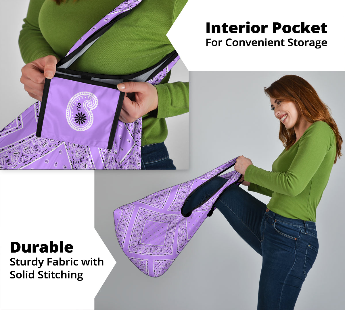 Lilac Bandana Reusable Grocery Bag 3-Pack
