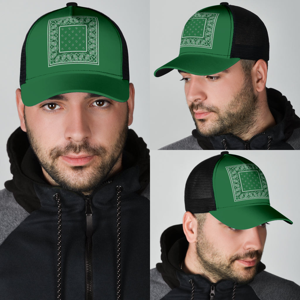 green bandana baseball cap