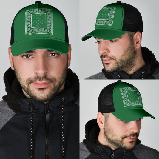 green bandana baseball cap