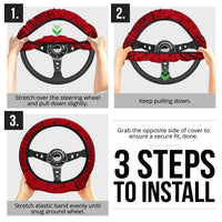 Red and Black Steering Wheel Covers - 3 Styles