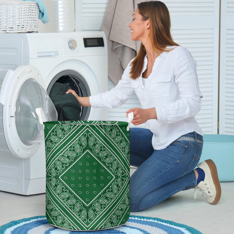 Laundry Hamper - Classic Green Bandana