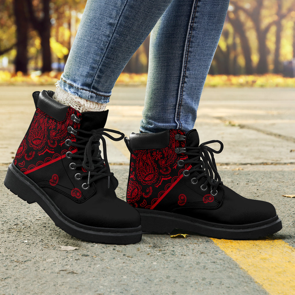 Black and Red Bandana All Season Boots