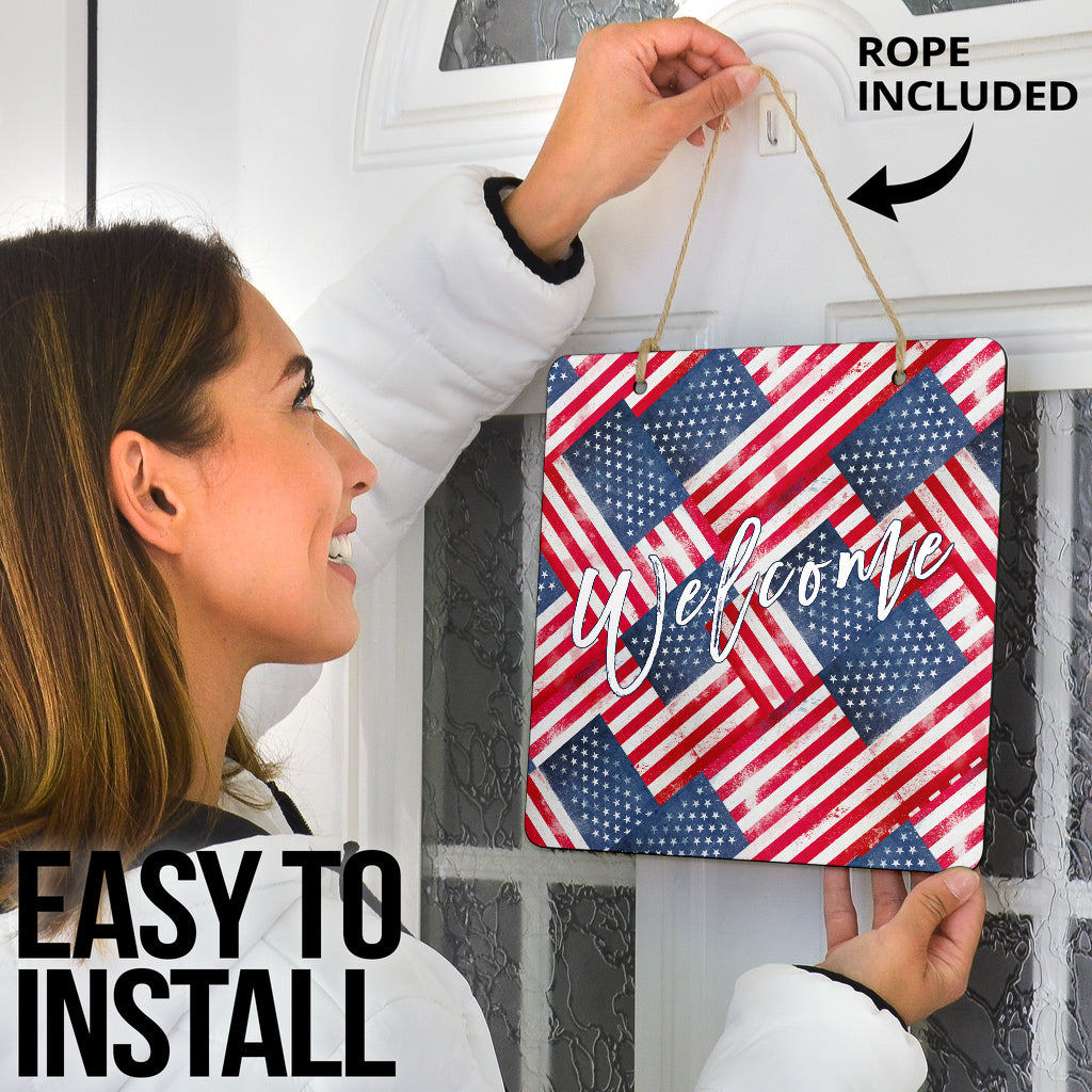 American Flag Door Signs