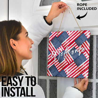 American Flag Door Signs