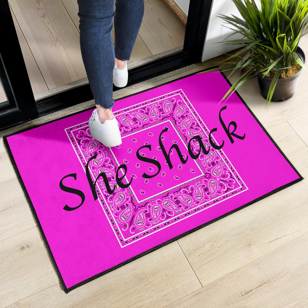 Abruptly Pink Bandana Fun Door Mats
