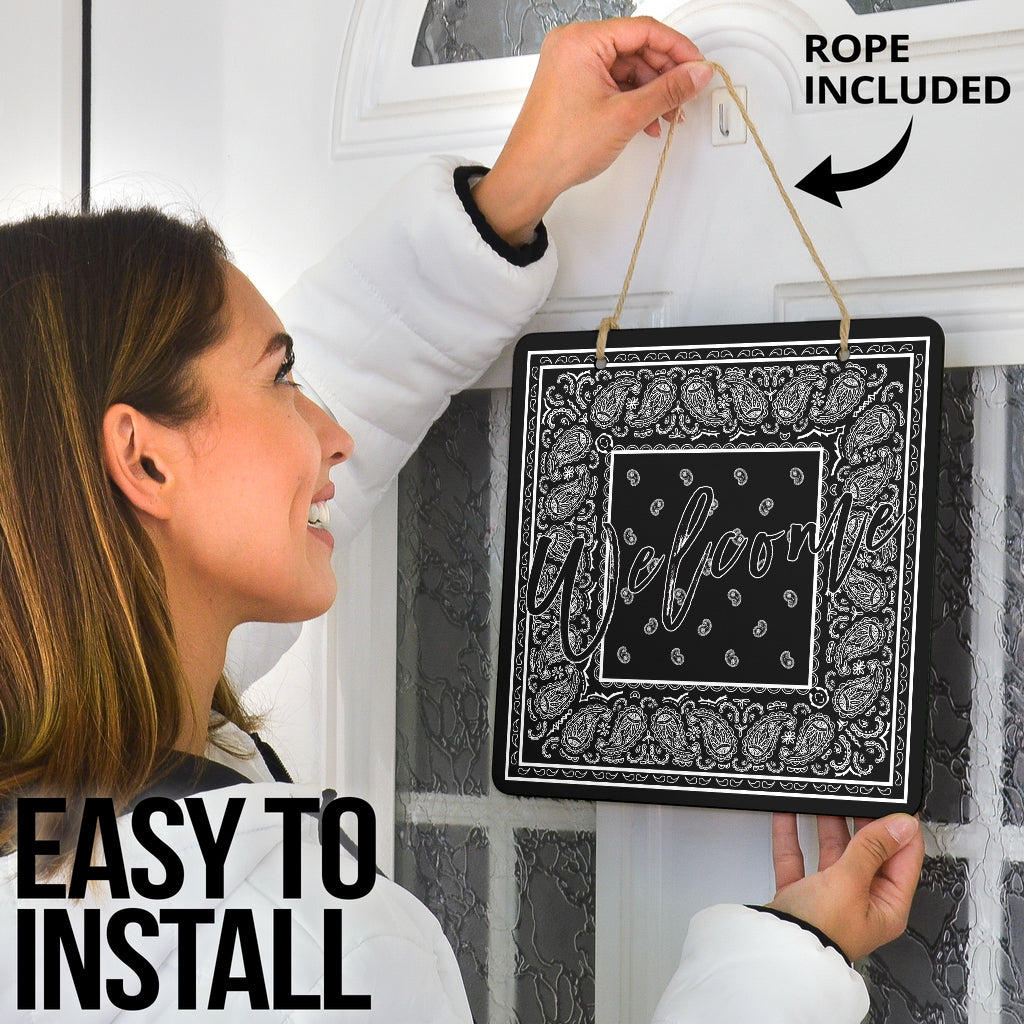 Black Bandana Door Signs