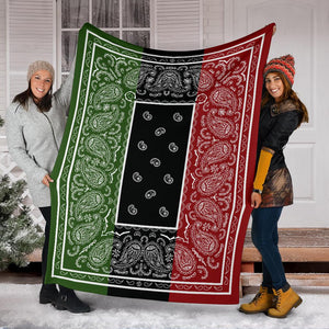 three color bandana fleece blankets