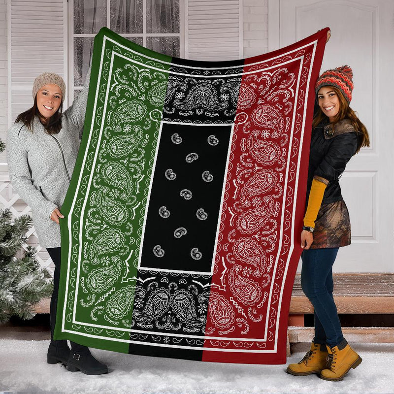three color bandana fleece blankets