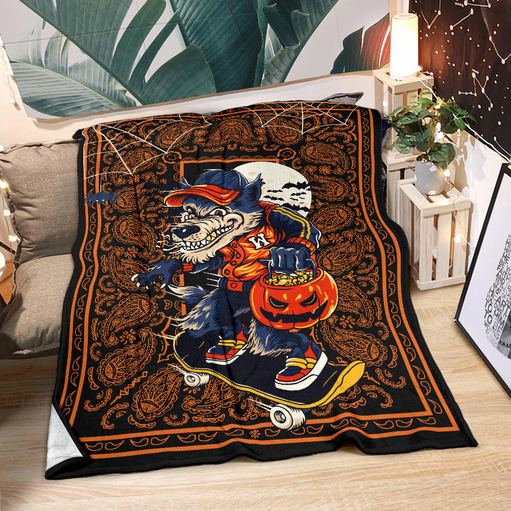 werewolf decor Halloween blanket