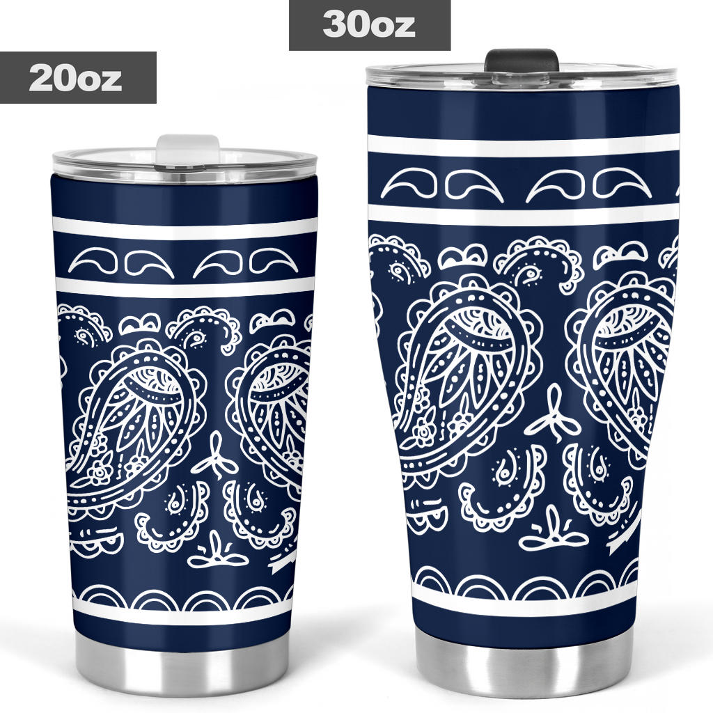 Navy Blue Bandana Tumblers