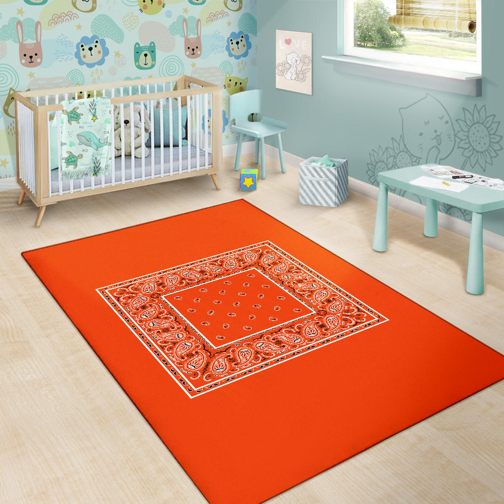 Perfect Orange Bandana Area Rugs - Minimal