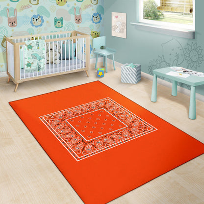 Perfect Orange Bandana Area Rugs - Minimal