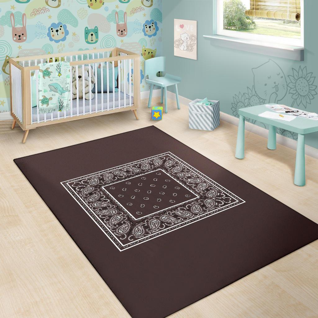 Coffee Brown Bandana Area Rugs - Minimal