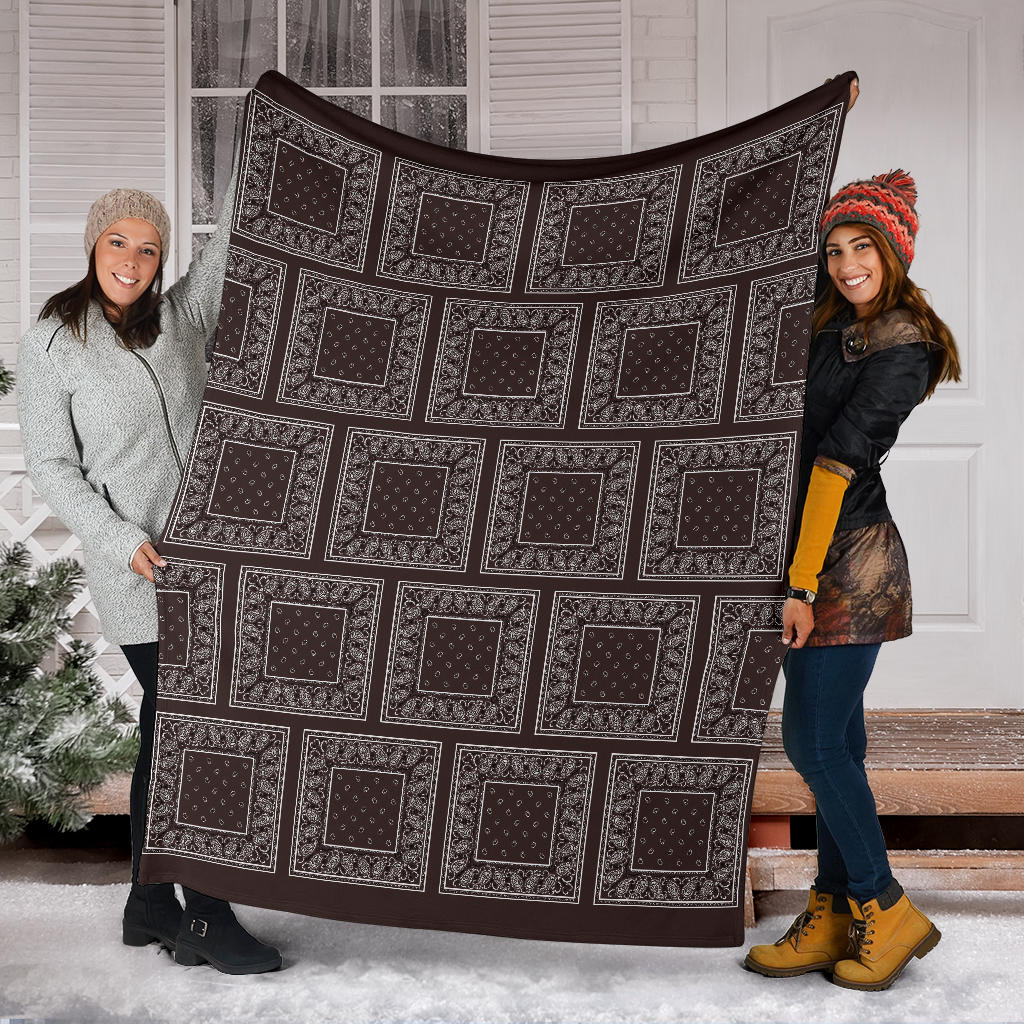 Brown Bandana Throw Blanket