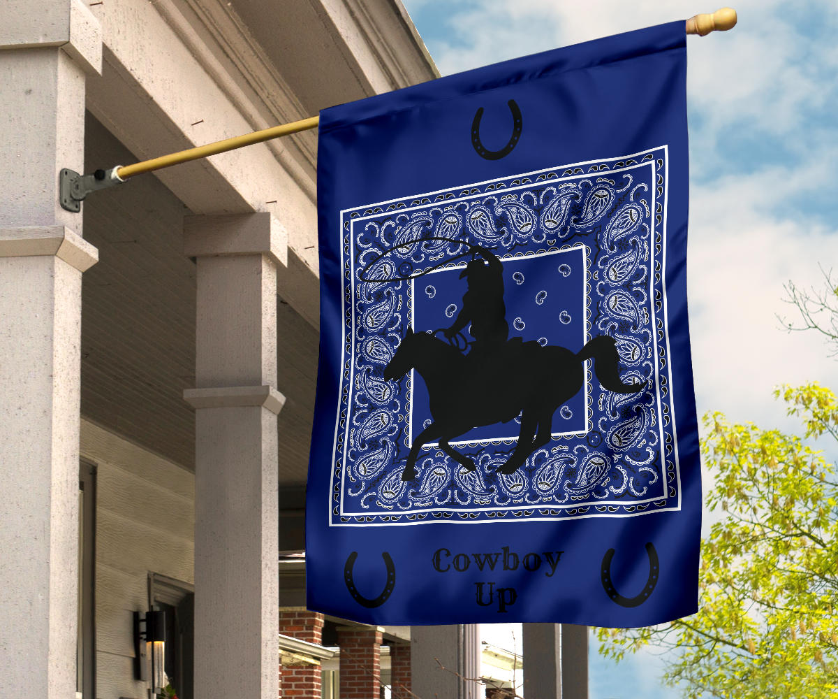 western cowboy up decorative flags