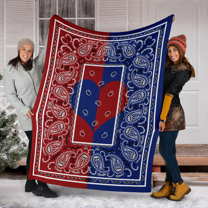 Red and blue bandana Love Throw Blanket