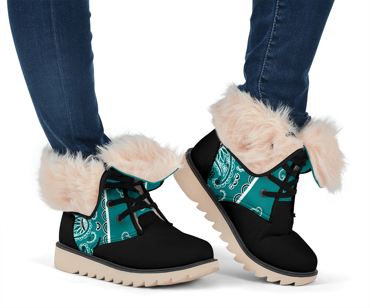 ladies teal bandana boots