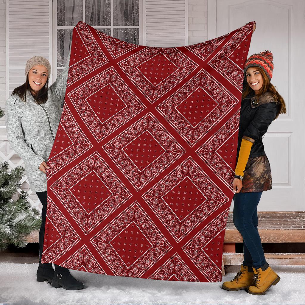 Classic Red Bandana Diamond Throw Blanket