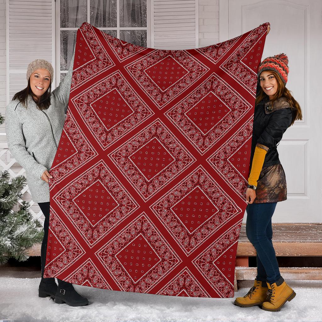 Classic Red Bandana Diamond Throw Blanket