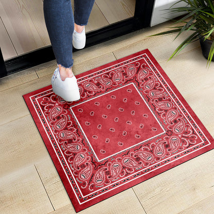 Denim Red Bandana Square Doormat