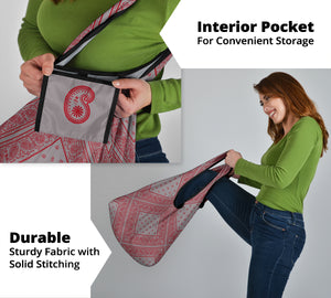 Gray and Red Bandana Reusable Grocery Bag 3-Pack