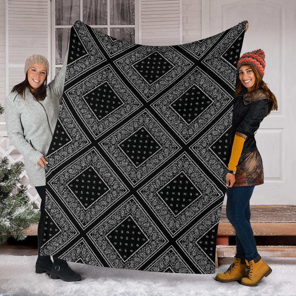 Black Bandana Diamond Throw Blanket