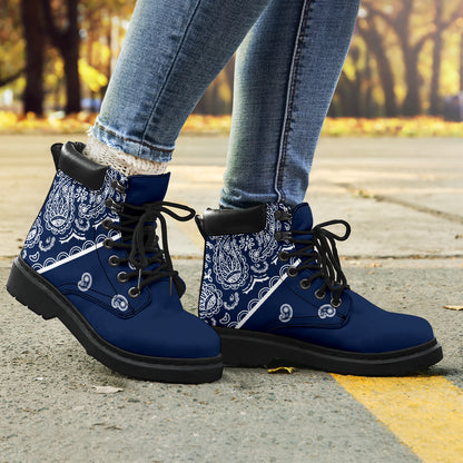 Navy Blue Bandana Boots
