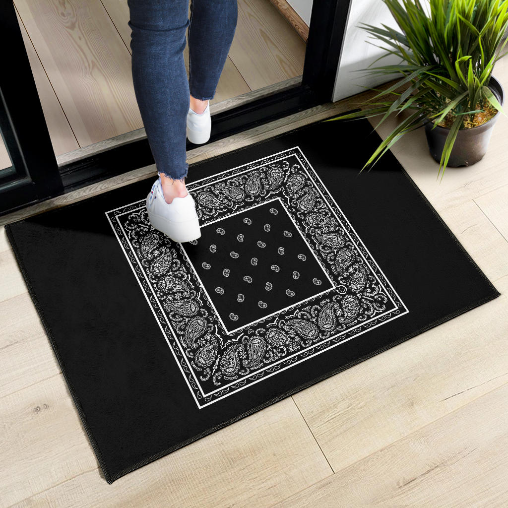 Black Bandana Door Mats