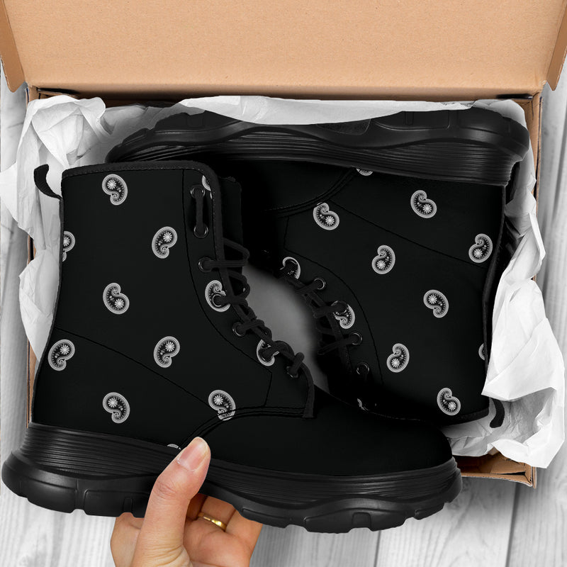 Black Bandana Chunky Boots