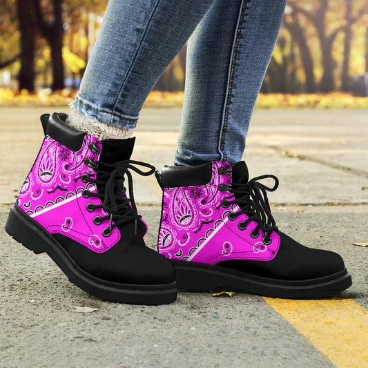 Abruptly Pink Bandana Blackout All-Season Boots
